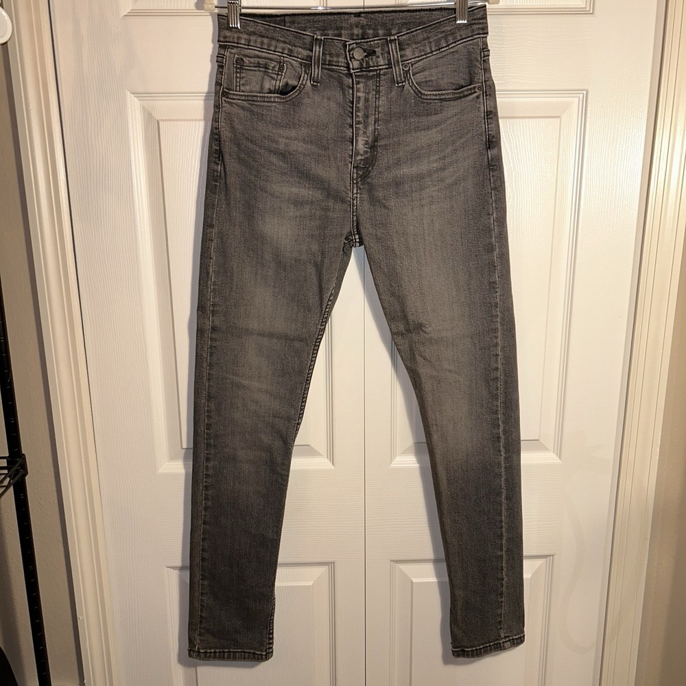 Levi's Premium Men's 510 Slim Straight Fit Black Grey Wash Denim Jeans 31/32